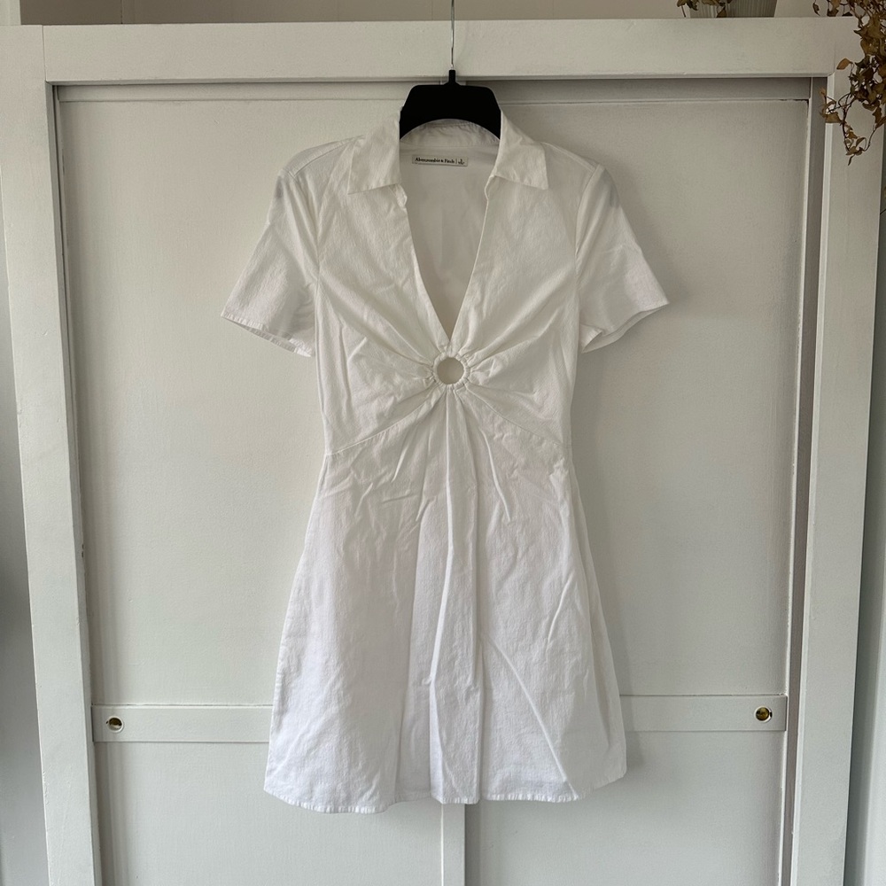 Abercrombie & Fitch White Mini Dress with Ring Detail
